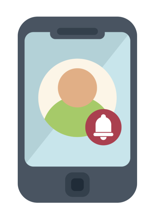 Mobile phone with contact icon, representing Subscription Services